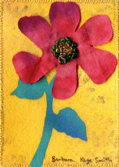 "Flower Portrait" by Barbara Kaye Smith, Sparta WI - Fabric and beads 